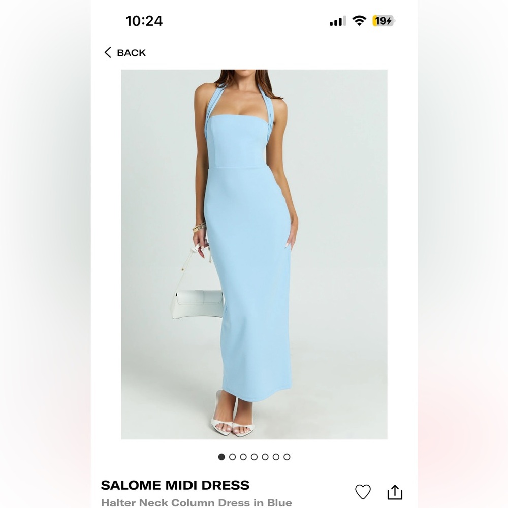 Showpo Light Blue Salome Midi Dress NWT